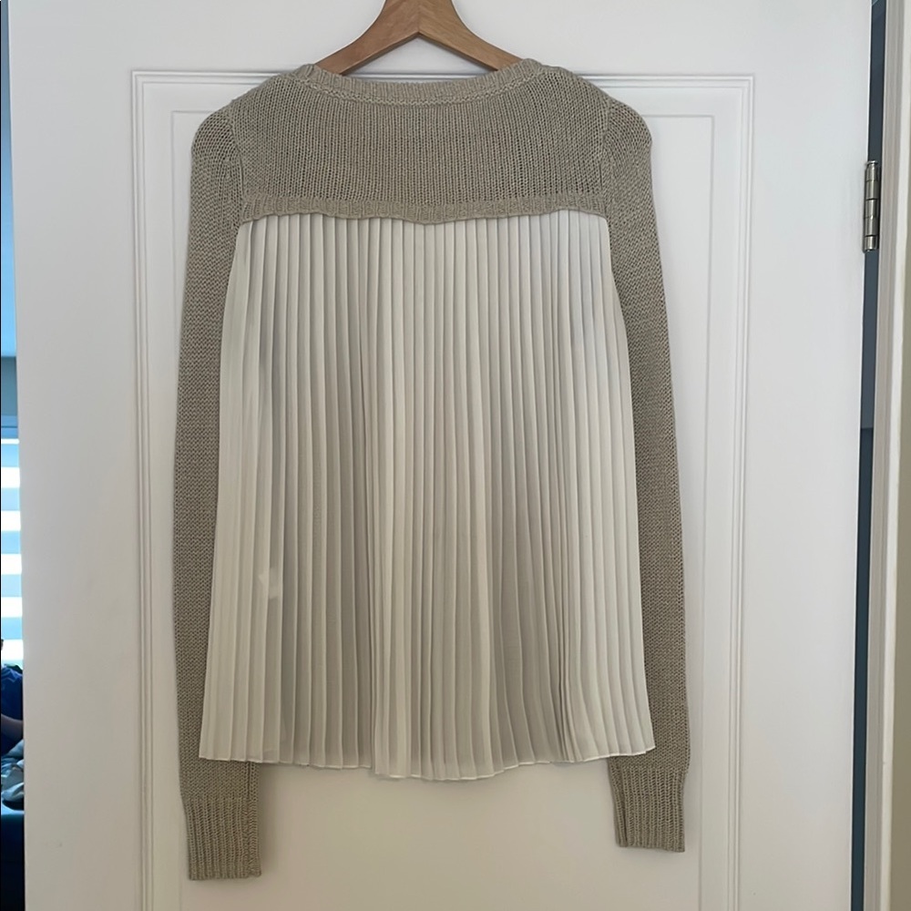 Twik by Simons Back Pleat Sweater, Tan & White